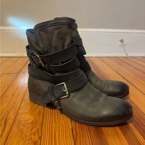 Black Leather Ankle Boots
